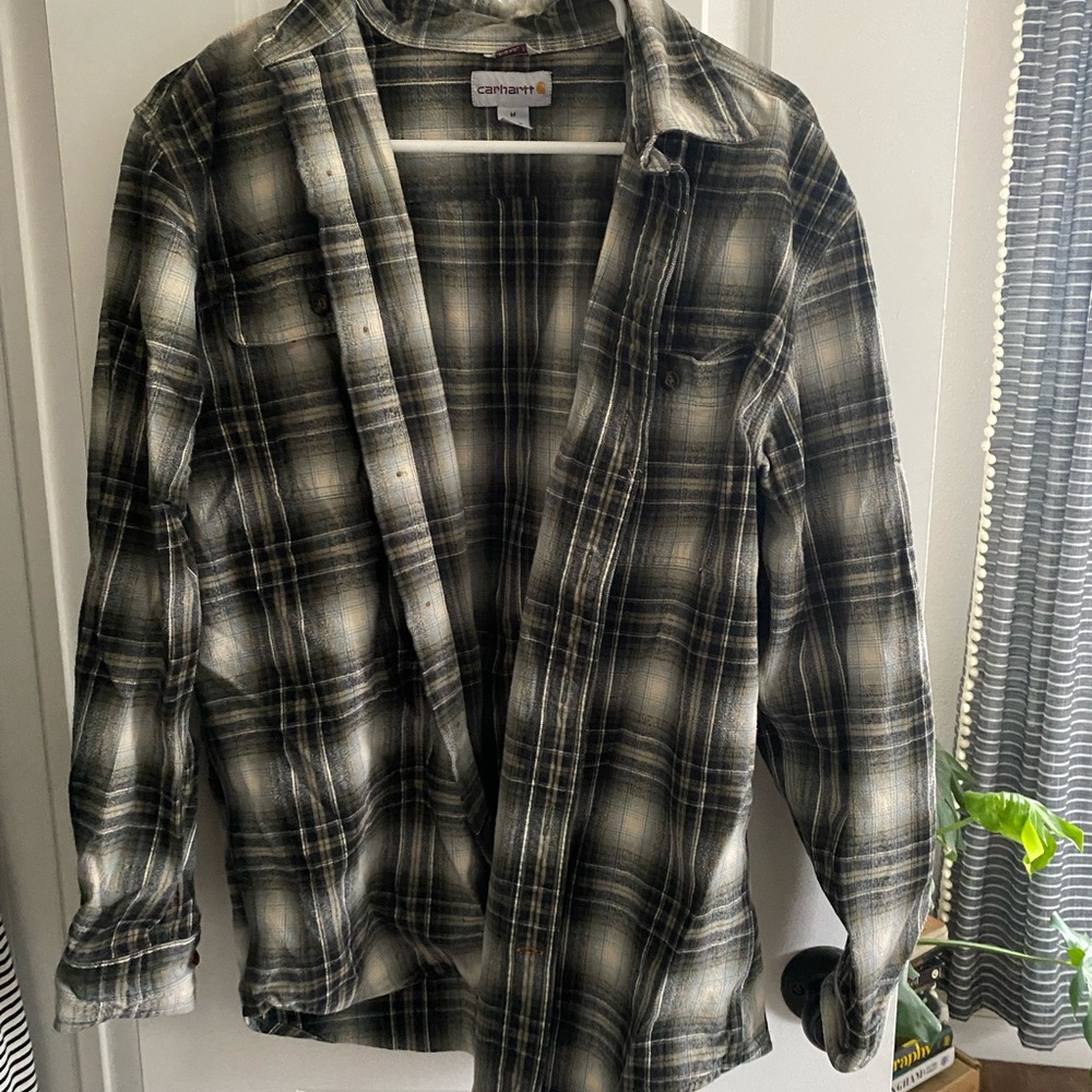 Carhartt Men's Gray Plaid Shirt Jacket